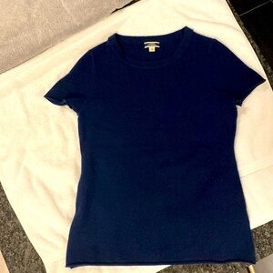 J Crew cashmere t shirt navy blue sz M